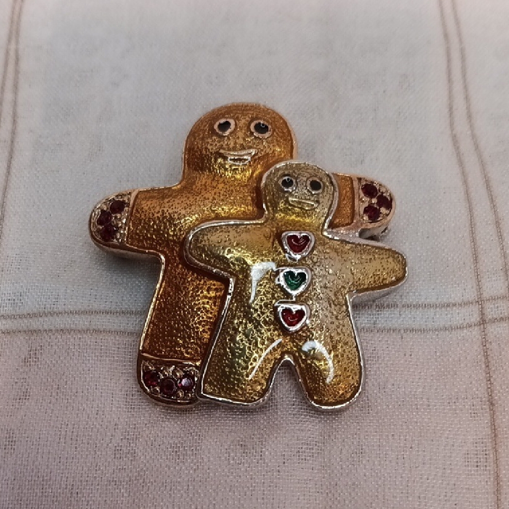Liz Claiborne Charming Gold-Tone Gingerbread Brooch